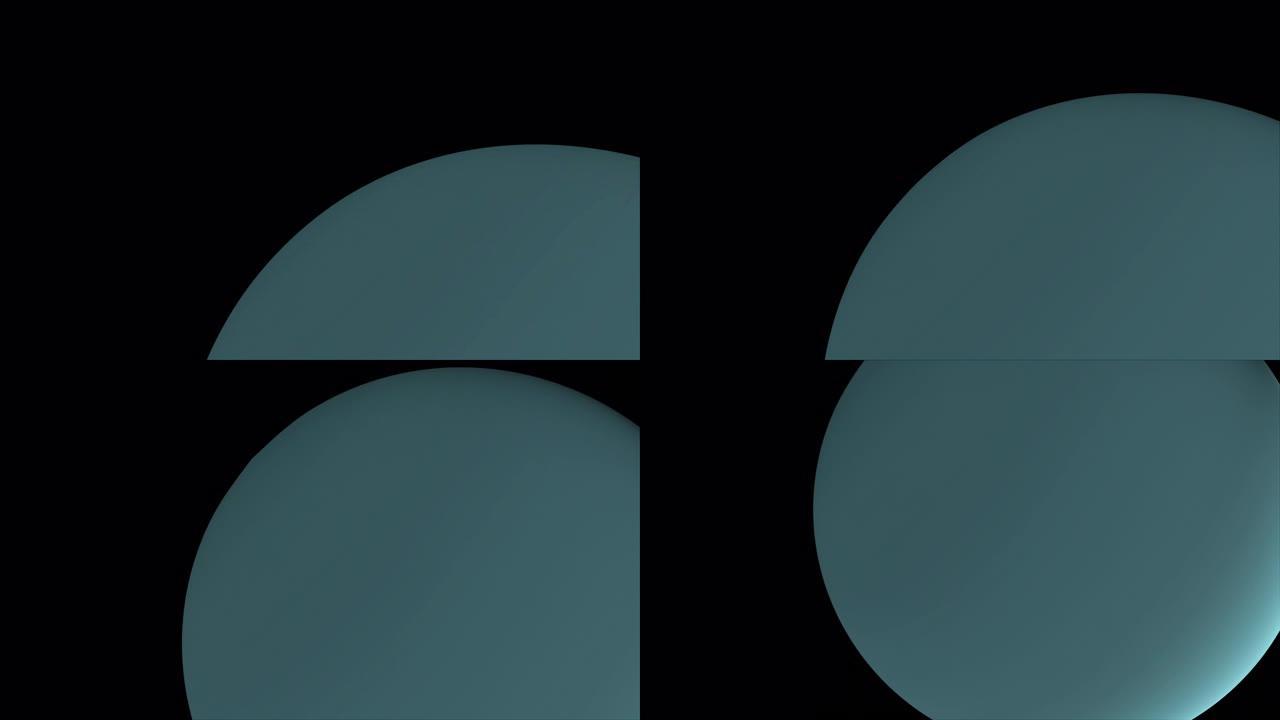 计算机产生了天王星在宇宙恒星空间中的旋转。抽象背景的3d渲染。该图像的元素由NASA提供