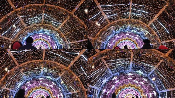 拱门形式的莫斯科新年照明