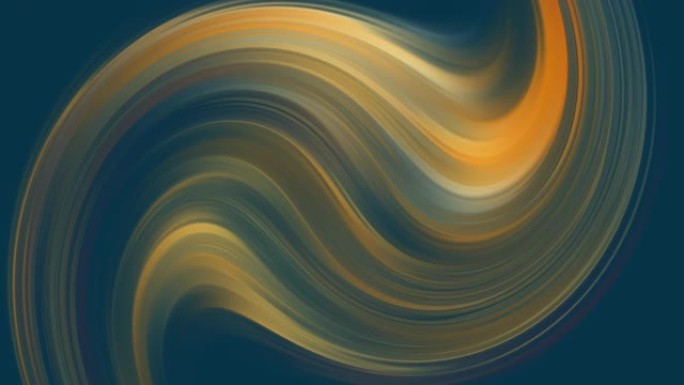 无缝循环中的蓝色和金色扭曲波浪背景