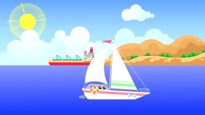循环动画的一个夏日的海景