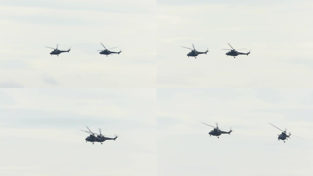 米-24直升机在航展上演习