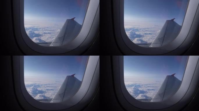 欧洲日落时间飞行公路旅行乘客窗口视图视点全景4k瑞士