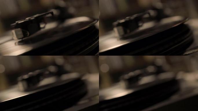 播放器，在黑胶唱片播放中放下手写笔针