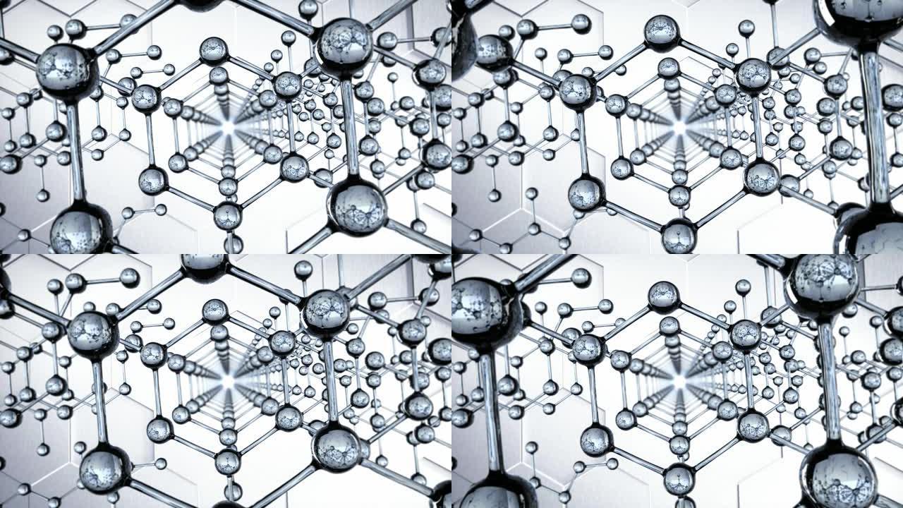 纳米分子背景无缝循环动画