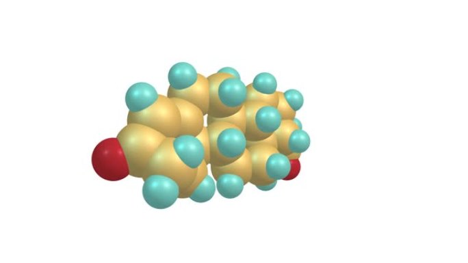 白色孕激素分子旋转视频