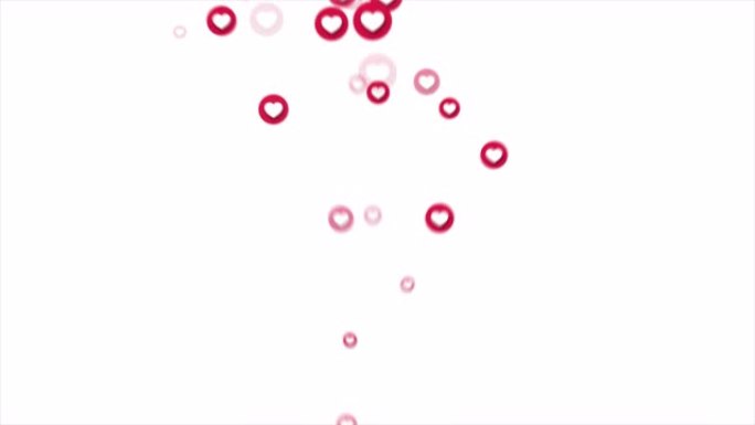 可循环的动画在透明背景上缓慢地向上移动粉红色的图标，带有alpha通道。