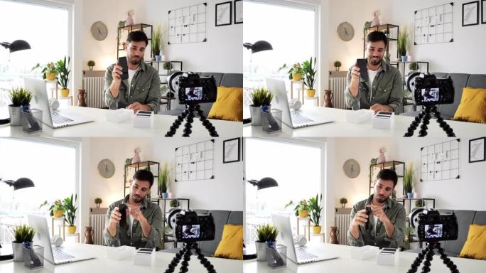 如何成为技术影响者-为他的vlog拆箱最新的智能手机