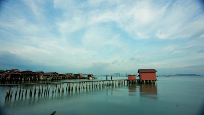马来西亚槟城氏族码头的时间流逝。