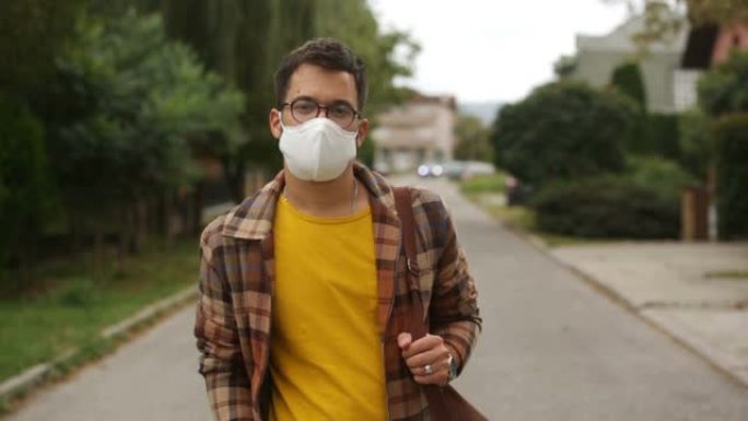 年轻成年男性戴口罩防污染或电晕病毒