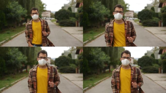 年轻成年男性戴口罩防污染或电晕病毒