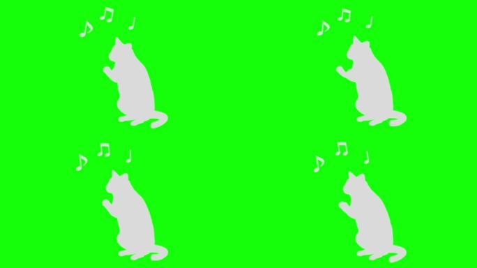 猫剪影节奏骑行节奏80 4拍拍手循环模式A