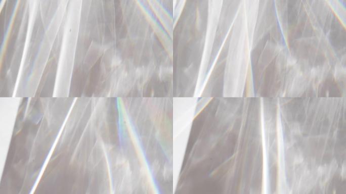 抽象水纹理叠加效果，光线阴影叠加效果，白色背景上水的彩虹反射，模型和背景
