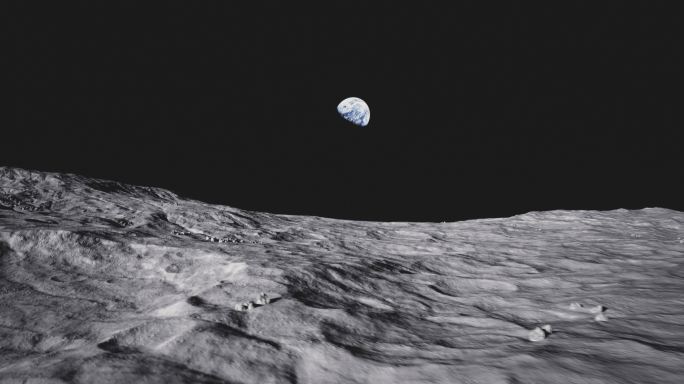 4k月球遥望地球穿梭
