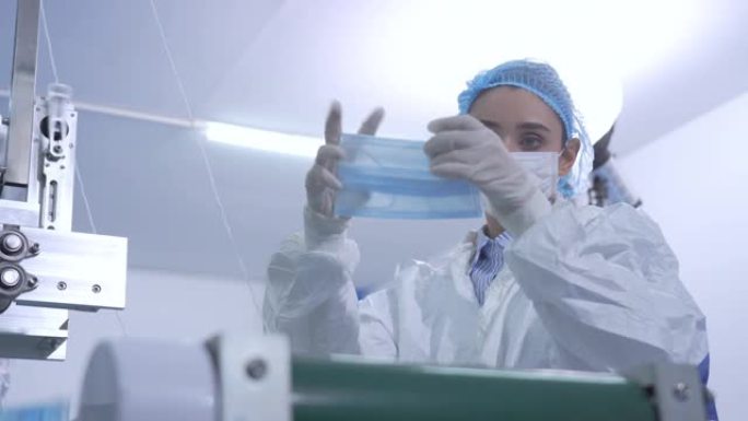自动化制造医用口罩预防冠状病毒的工程师