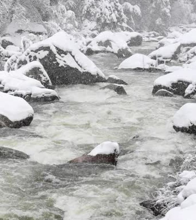 优胜美地国家公园的雪域冬季景观