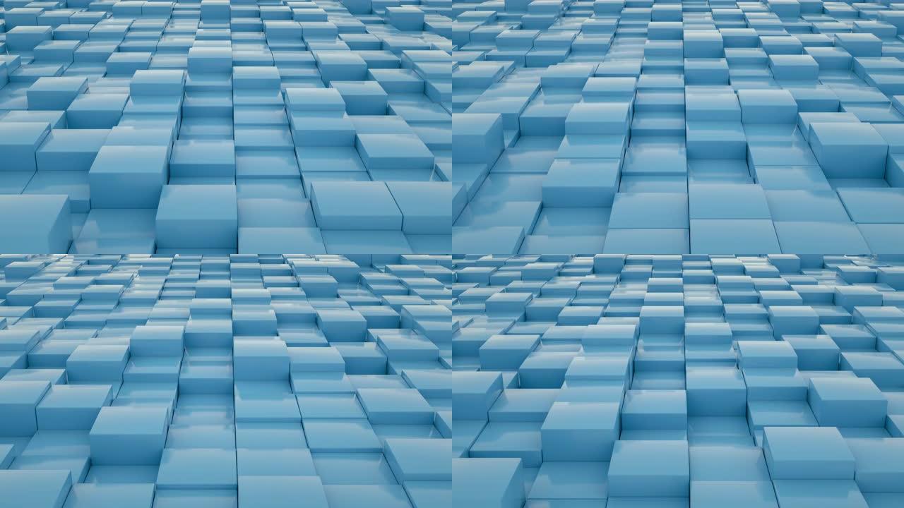 4k抽象立方体块墙可循环