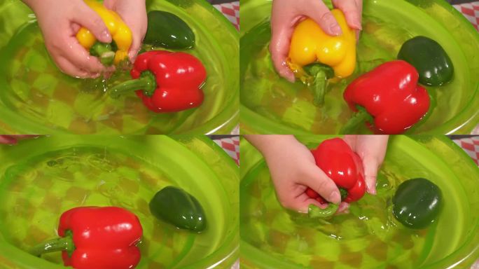 清洗彩椒甜椒柿子椒去籽洗菜 (3)