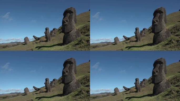 复活节岛的石像。智利。