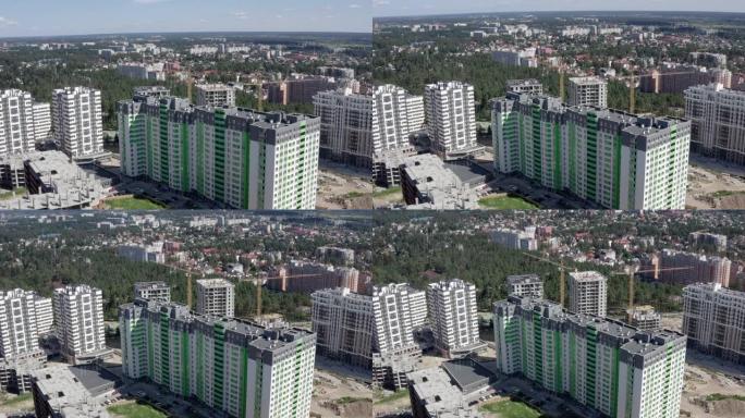 建造多层现代公寓楼。
