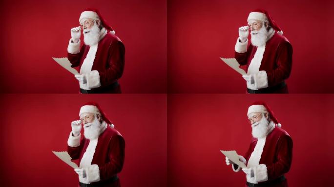 圣诞老人读信的肖像