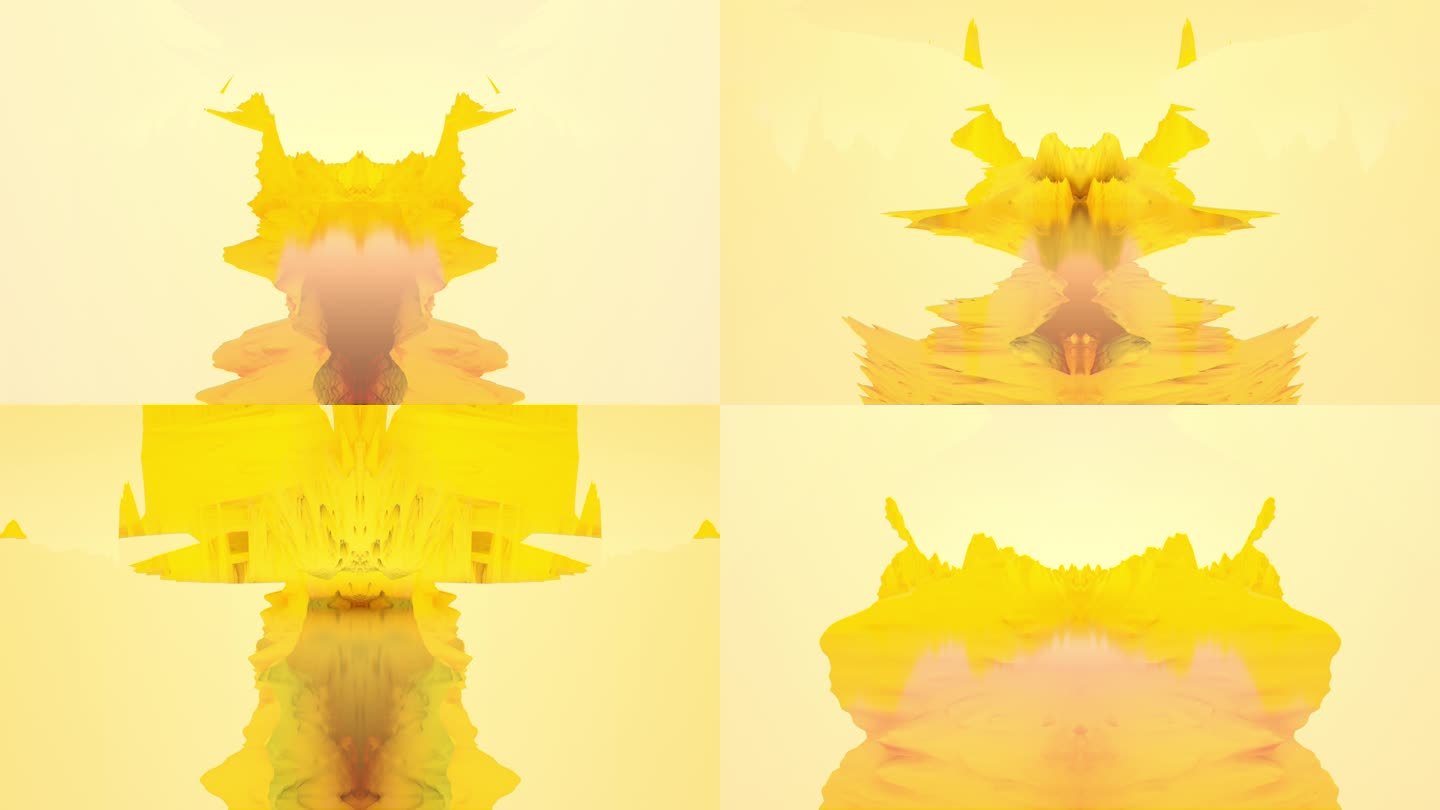 【4K时尚背景】明黄叠影异形流动视觉艺术