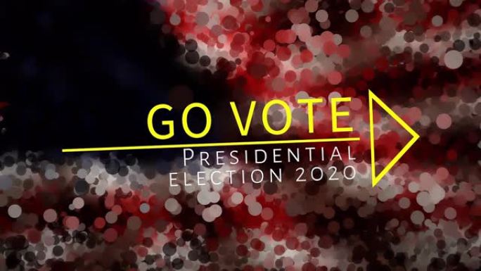 美国总统选举2020横幅动画在4k分辨率完成在旗帜的颜色