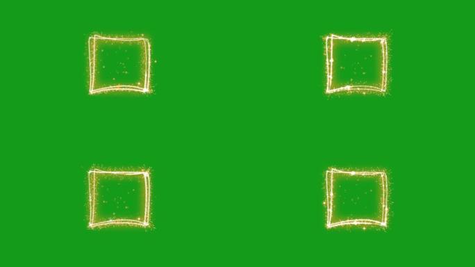 发光矩形形状绿色屏幕运动图形