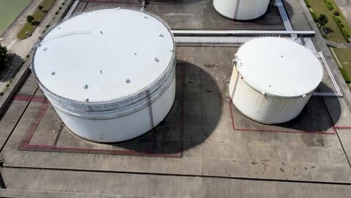 无人机鸟瞰石油石化工业和储油罐4k b-roll