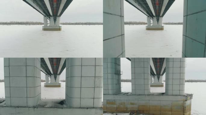 白冻河灰色桥梁支护施工