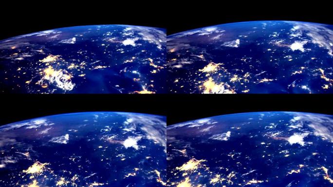 夜晚的地球景观三维地球
