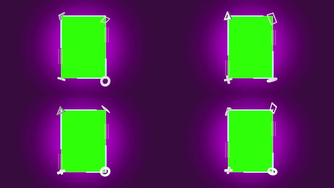 4k抽象3D几何形状框架可循环