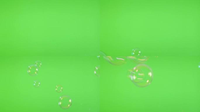 绿屏显示前透明肥皂泡慢流4K