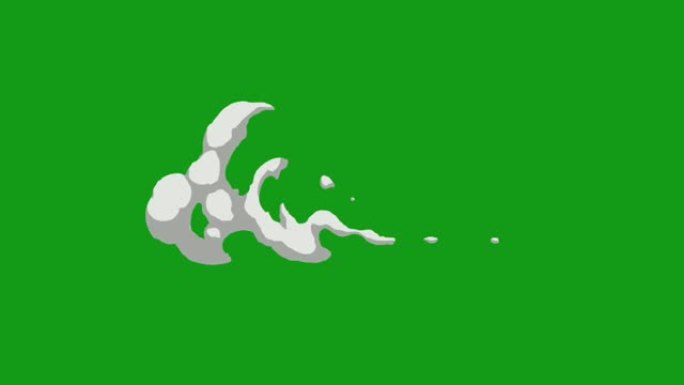 烟流绿屏运动图形烟雾卡通动画视频素材烟雾