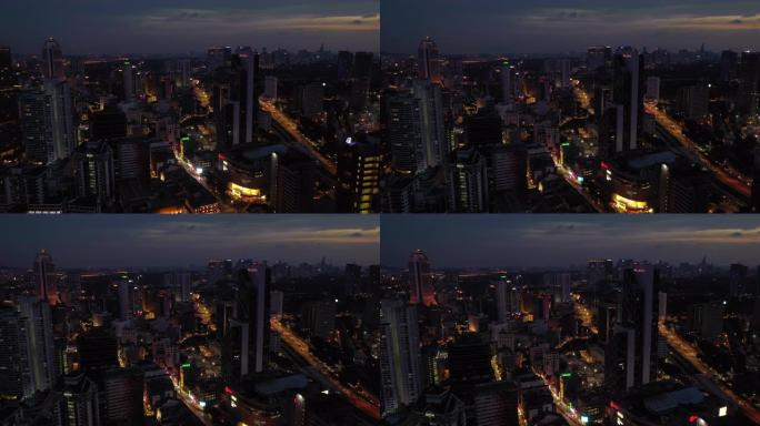 日落天空夜光吉隆坡市区交通全景4k瑞士