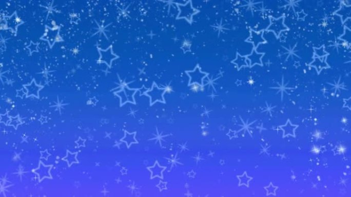 雪花冬季星星下雪雪星蓝色背景