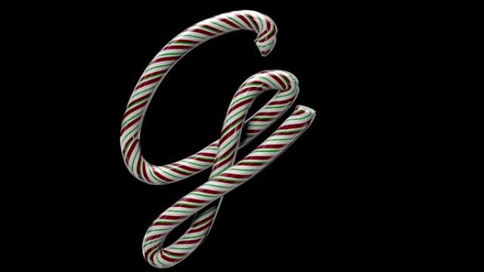 动画圣诞糖果手杖字体G