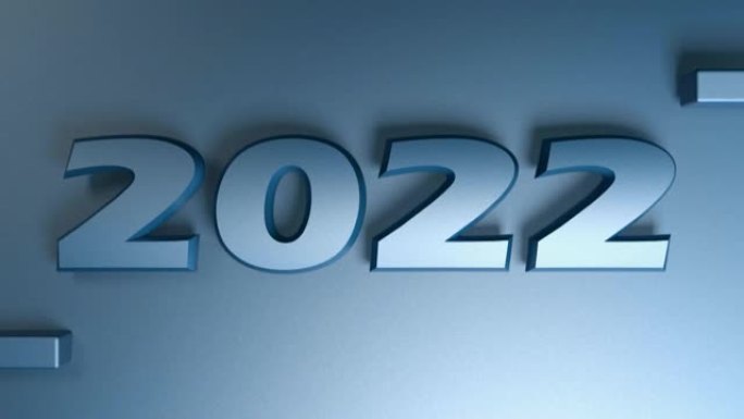 2022蓝色写孤立在蓝色背景-3D渲染插图视频剪辑