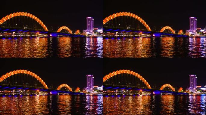 越南岘港龙桥夜景大桥