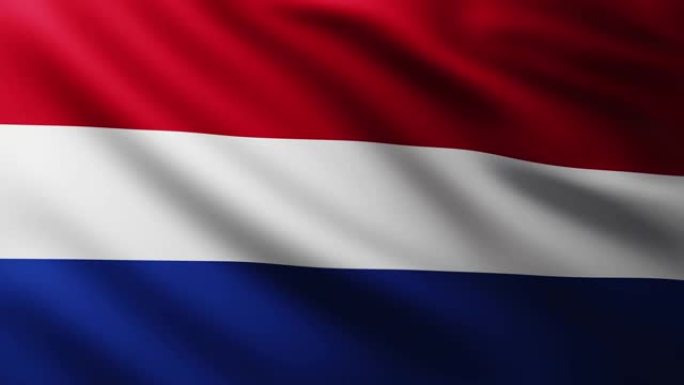 荷兰大旗的背景在风中飘扬