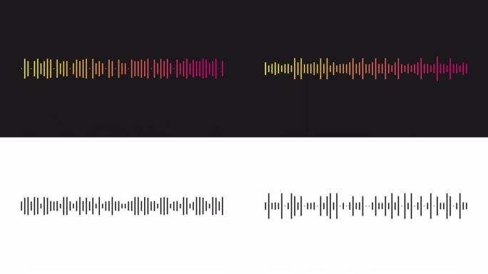 经典风格图形彩色声音均衡器的4k视频动画