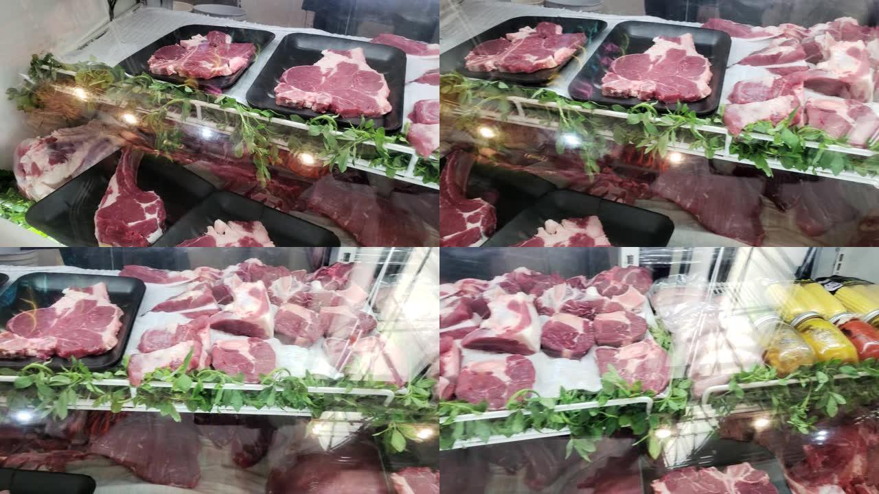 肉店各种肉类的样本