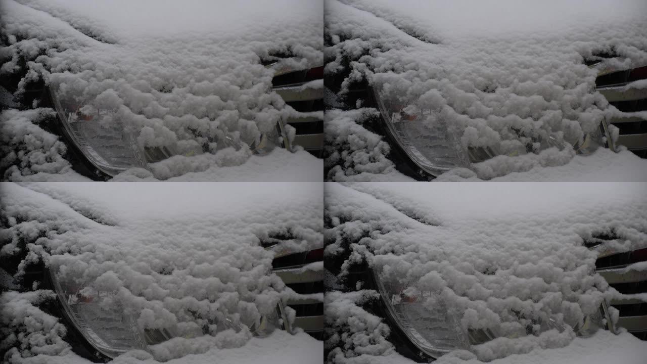 雪地下的SUV轮廓