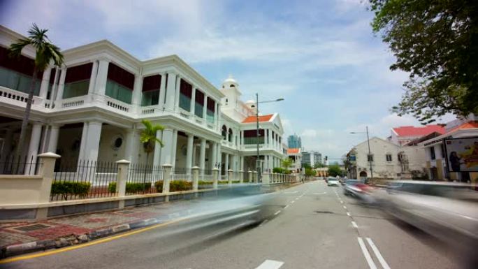 马来西亚槟城乔治城街道的延时拍摄。