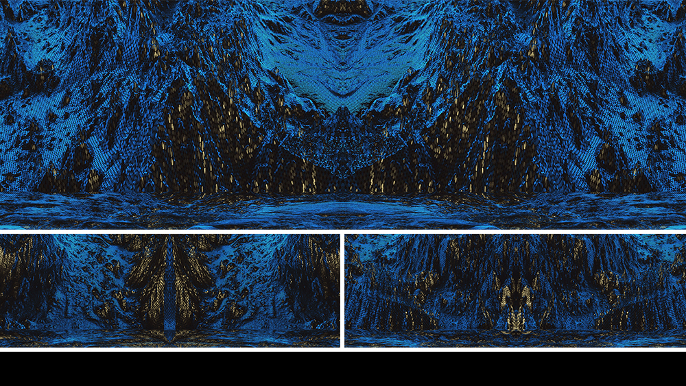 【宽屏时尚背景】蓝银流动地形虚拟幻境艺术