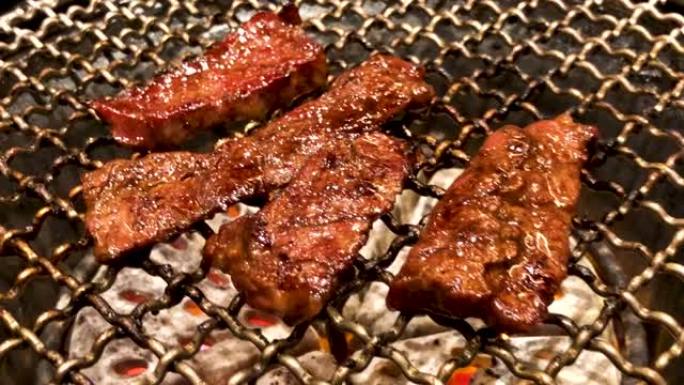 Harami Yakiniku (日本风格的烤肉) 独自一人，4k视频