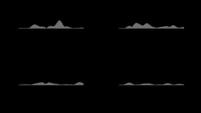 黑色背景上的音频波形均衡器。音乐或声波镜头。