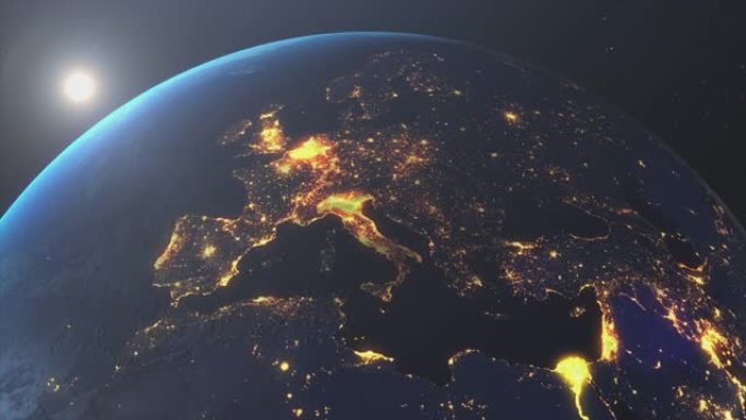 地球之夜欧洲股票视频