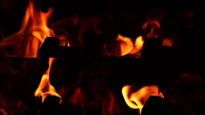 火烧在壁炉里，用木头概念取暖的房子