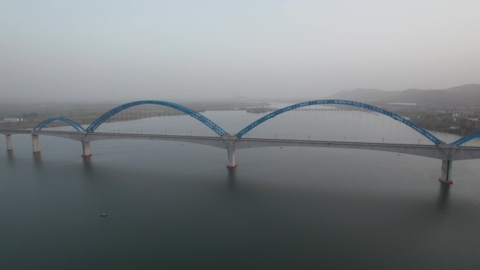 襄阳汉十高铁汉江特大桥4K航拍