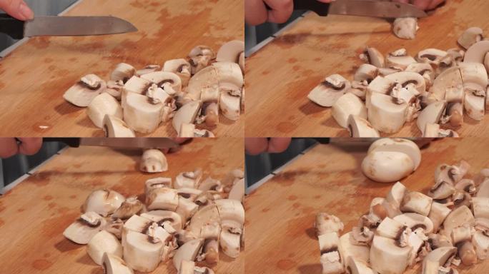 切口蘑丁蘑菇切块切蘑菇丁 (3)
